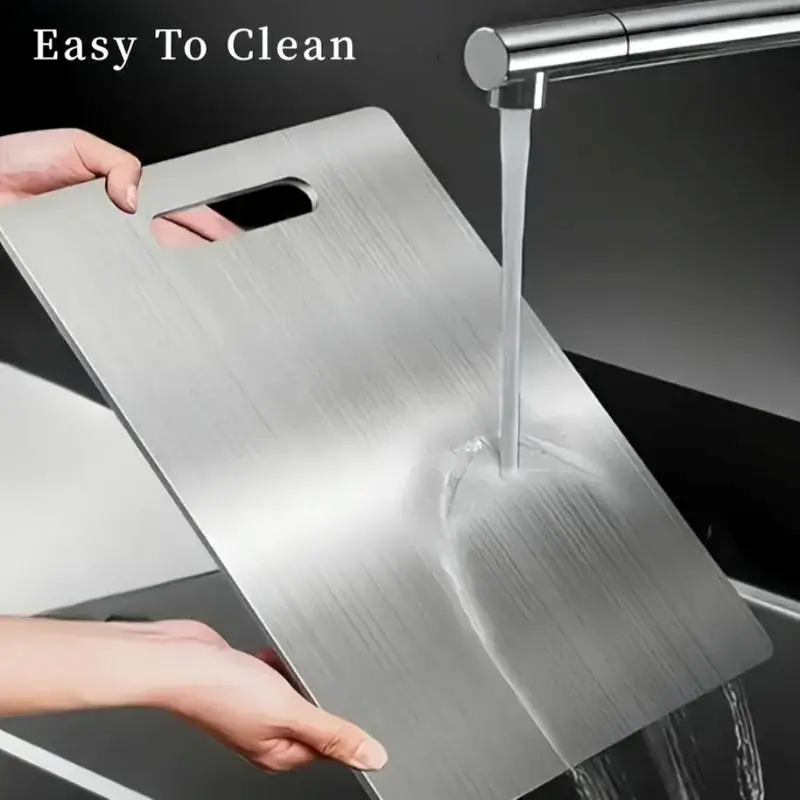 Stainless Steel Dual-Sided Chopping Cutting Board - Antislip, Corrosion Resistant, Scratch-Resistant, Easy-to-Clean, Durable, Hygienic, Dishwasher-Safe Kitchen Accessory for Meat/Veg/Fruit Meal Prep