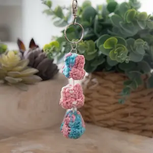 Mini Crochet Beanie Keychain and Bag Charm