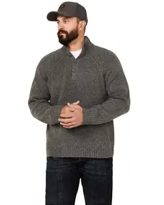 Brothers And Sons Men's Merino Donegal Button Pullover - Basho23k23-Char
