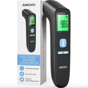 2-in-1 Digital Forehead Thermometer - Instant 1s Infrared Reading with Light Spot Positioning, Fever Alarm & Mute Mode for Baby, Kids & Adults