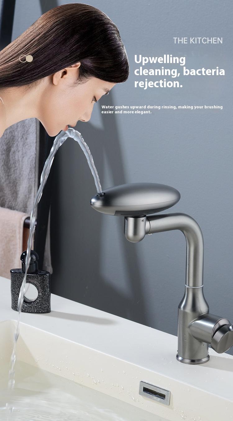 Spaceship Faucet 360° Rotating Bathroom Sink Faucet with 4 Spray Modes Modern Kitchen Vanity Lavatory Tap for Unique Home Decor & TikTok Viral Gift Multi-functional Swivel Basin Faucet