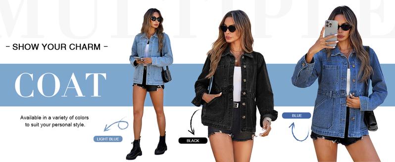 Imily Bela Womens Oversized Denim Jacket Distressed Button Down Boyfriend Jean Jackets 2026 Trendy Shacket