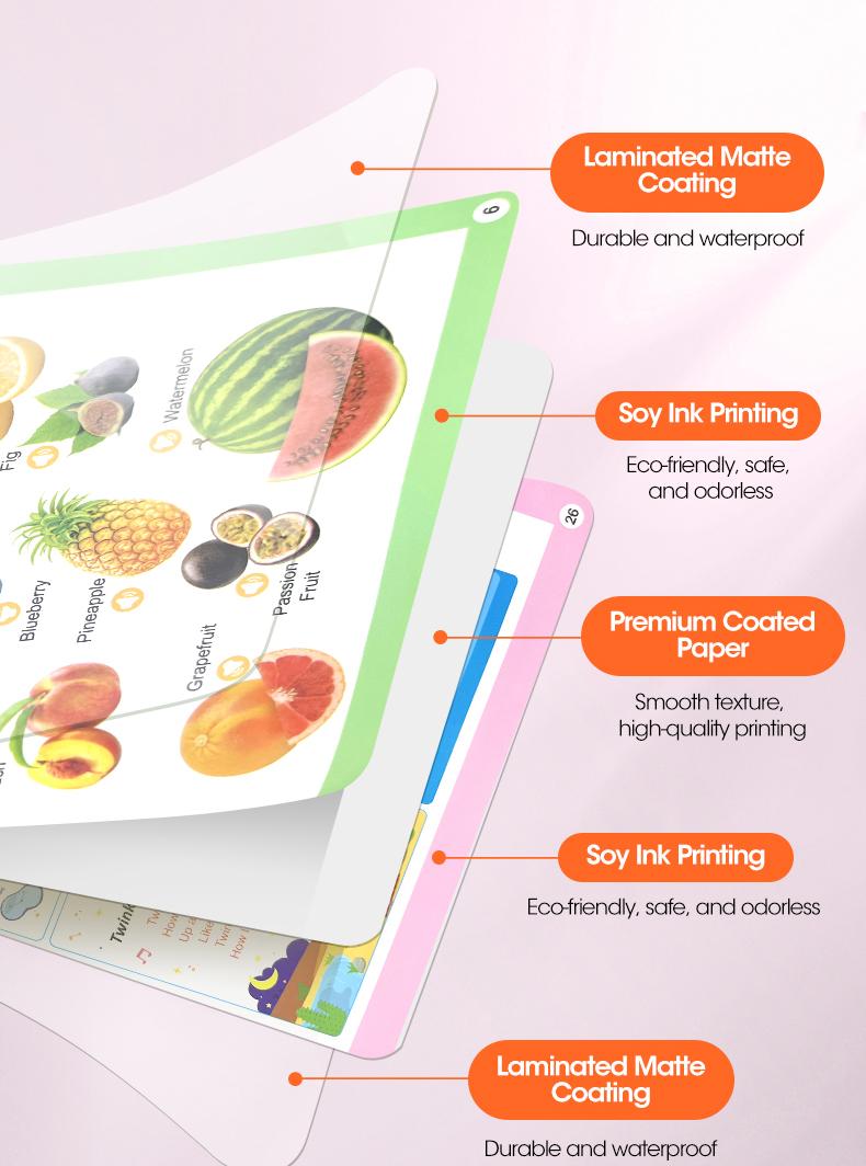 Interactive Talking Sound Picture Book for Kids , Spanish & English Bilingual, 300+ Words15 Themes6 Songs Q&A Learning Games, Screen-Free Preschool Educational Toy for Toddlers, Early Learning at Home & Travel, Valentines Day Gifts for Kids