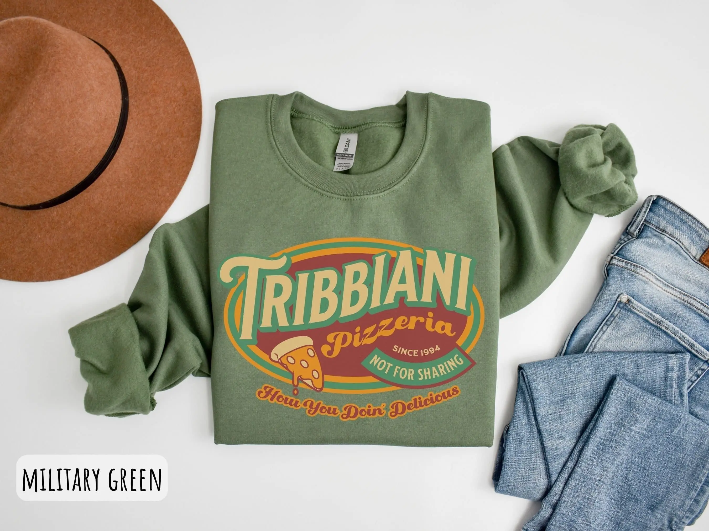 Friends Sweatshirt, Tribbiani Shirt, TV Show Friends Inspired Shirt, How You Doin’, Joey Friends Crewneck, Pizza Pullover, 90s Nostalgia