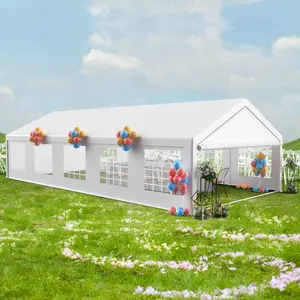 20X40 FT Outdoor Party Tent Heavy Duty, Wedding Canopy with Removable Sidewalls & Church Windows,with White Roof, Waterproof Outdoor Patio Shelters Adjustable Shade