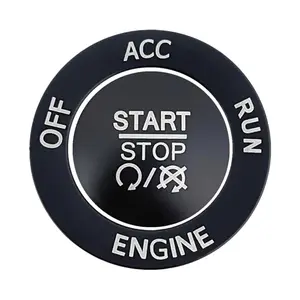 Push Start Stop Button Cover Trim for 2015-2021 Dodge Challenger Dodge RAM 1500 Dodge Charger, Aluminum Alloy, Black