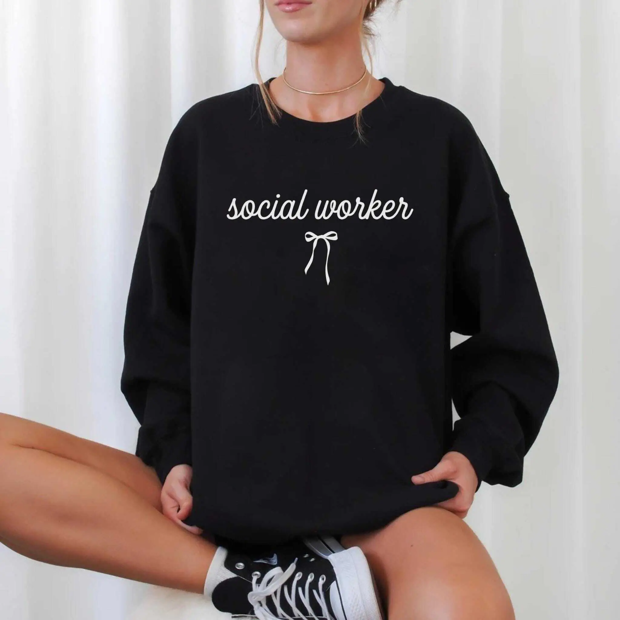 Coquette Social Worker Sweatshirt, MSW Graduation Gift, School Counselor, LSW Therapist Sweater
