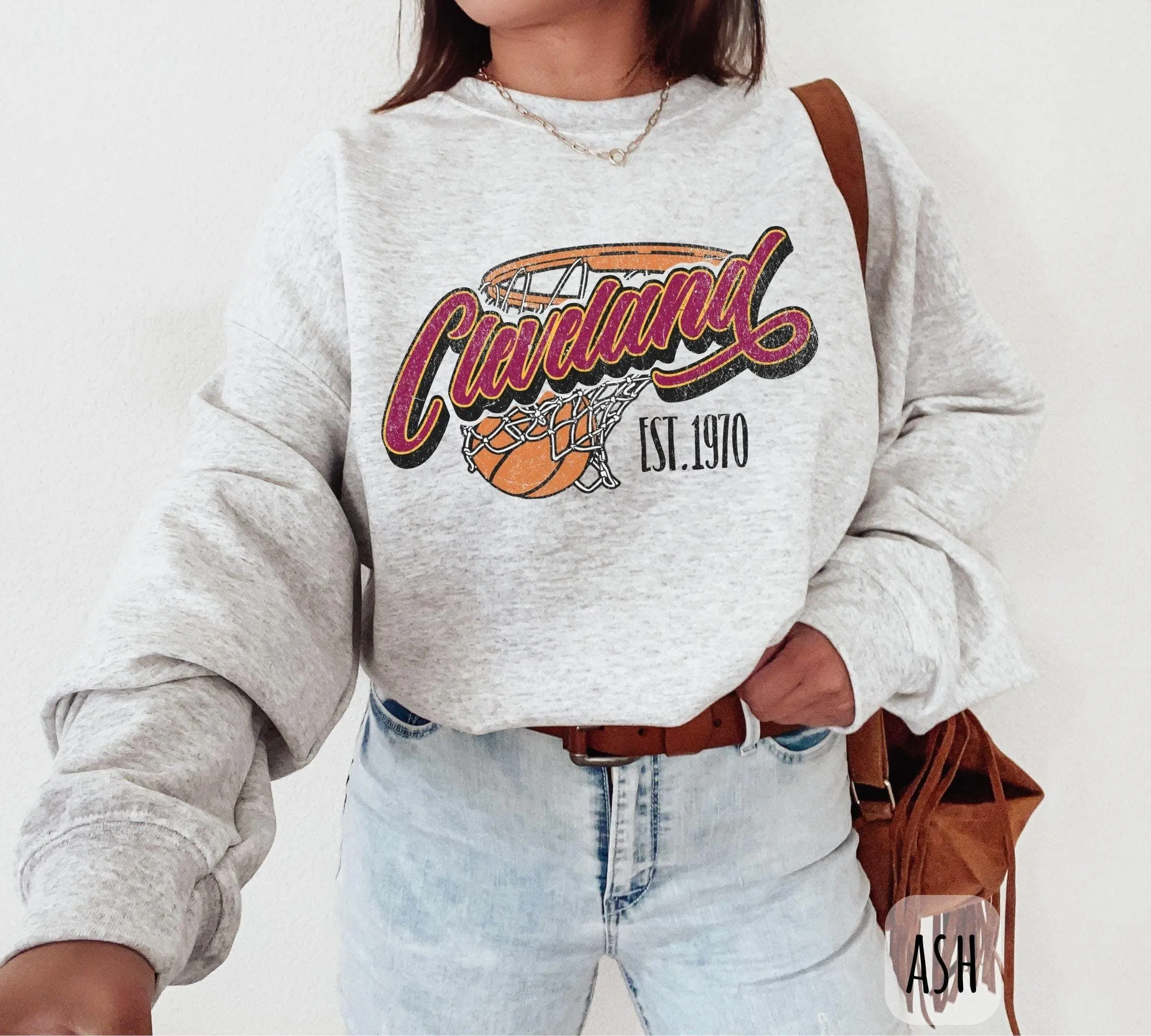 Vintage Cleveland Basketball Sweatshirt | Retro Cleveland T-Shirt or Hoodie for Fans | Ohio Game Day Pullover Gift