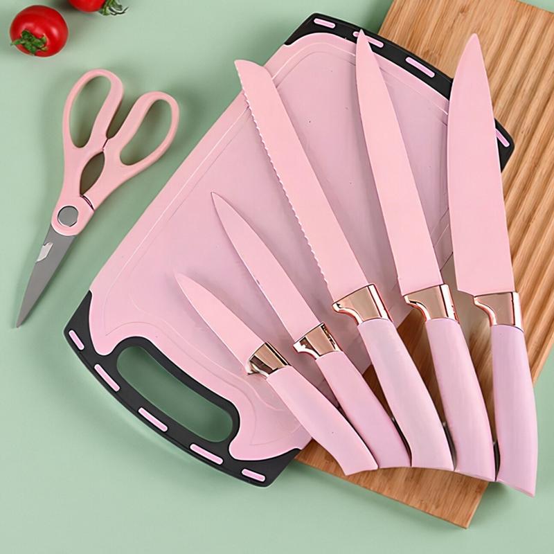 19-Piece Kitchen Knife Set (Including Heat-Resistant Silicone Cutlery and Equipped with Wooden Handles)Comes with 2 chef's knives and knives compatible with non-stick cookware, easy to clean and maintain. Perfect for Christmas gifting White Kitchenware