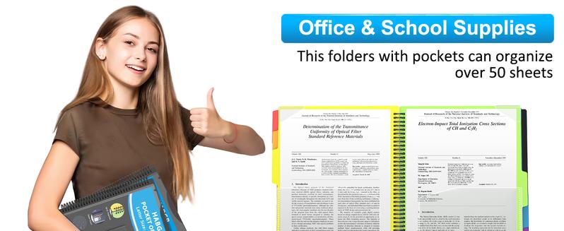 12 Pocket Plastic Folders with Pockets  Multi Pocket Folder Binder with Dividers Office Organizer Folder Letter Size School Supplies Stay Organized Stay Corner Zipper PVC Pocket