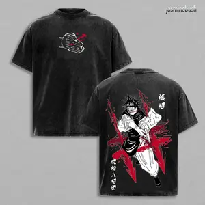 Choso Jujutsu Kaisen Tee Washed – Vintage Oversized Heavy Cotton Double Printed Anime Manga Graphic T-Shirt, Death Painting Womb Arc, Retro Unisex Streetwear Top Gift