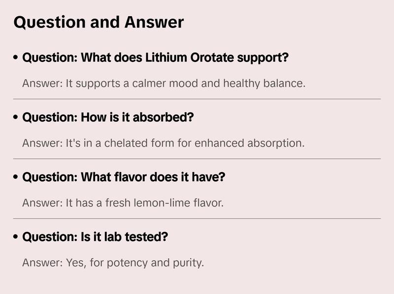 Lithium Orotate DropIns™ Lemon Lime