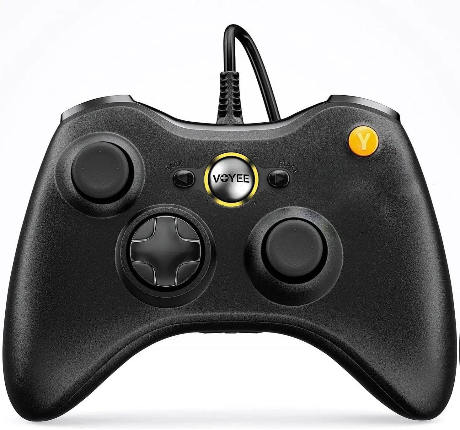 PC Controller, Wired Controller Compatible with Microsoft Xbox 360 & Slim/PC Windows 10/8/7, with Upgraded Joystick, Double Shock | Enhanced (Black) Console Accessories Headset