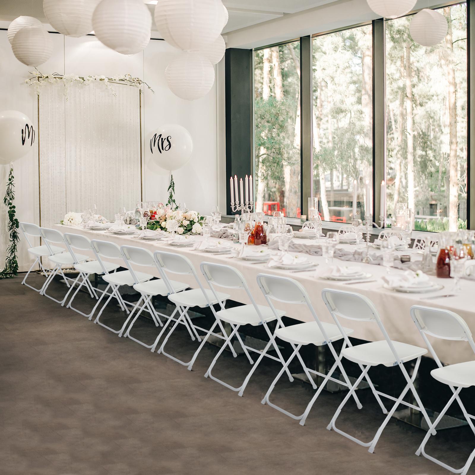 Karlhome 4/6/10 Pack Folding Chairs, White & Black, Steel Frame, 350lb Capacity, indoor/outdoor events, weddings, parties, gathering, Mother's Day Party Exclusive Karlhome 4/6/10 Pack Folding Chairs, White & Black, Steel Frame, 350lb Capacity, indoor/outdoor events, weddings, parties, gathering, Mother's Day Party Exclusive