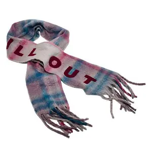 G by Giuliana Gingham Plaid Scarf with Word Applique