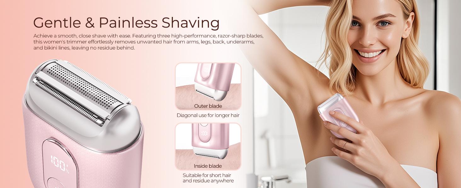 Akunbem Mini Electric Shaver for Women, Waterproof & Comfortable One-Button Long Lasting for Travel & Daily Use, 2025 New Beard Shaver