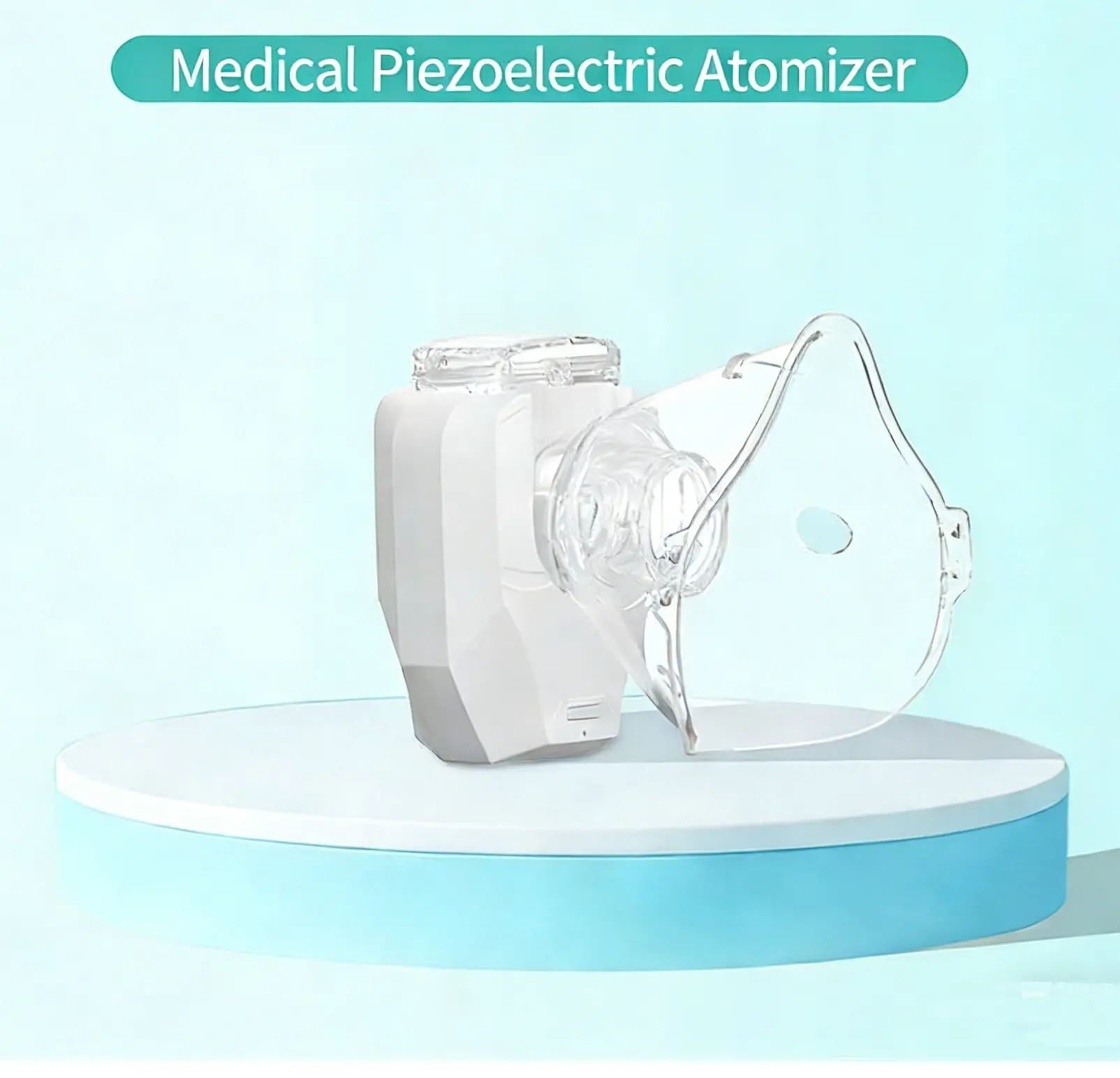 1 PCS USB  Portable Handheld Nebulizer with 200 mAh Lithium Battery Compact Mesh Design for Breathing Support White Stainless Steel Gift for Mom and Kid