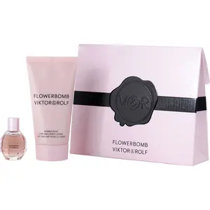Flowerbomb Set-Eau De Parfum 0.24 Oz Mini & Body Lotion 1.7 Oz For Women