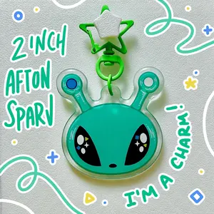 IKEA AFTONSPARV Alien Keychain Acrylic Charm - Cute Chibi Cookies! Cute, Durable, And Perfect For Bags, Keys, Or Gifts