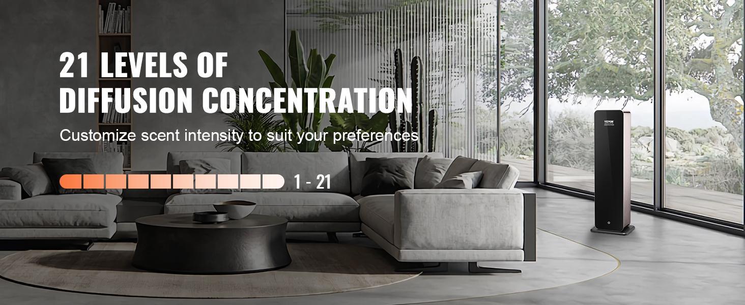 VEVOR Scent Air Machine, TikTokShopBlackFriday, 950ml Bluetooth Smart Cold Air Diffuser, 3000sq.ft Waterless Essential Oil Scent Air Diffuser, Floor Standing Aromatherapy Machine for Large Room, Office, No complimentary incense