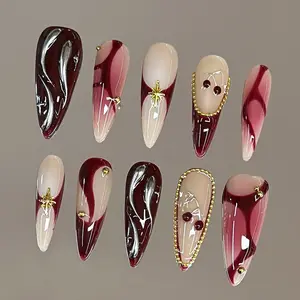 NailVesta VELVET CHERRY – 100% Handcrafted 3D Press-On Nails | Reusable, Long-Lasting, Salon-Quality NailVesta VELVET CHERRY – 100% Handcrafted 3D Press-On Nails | Reusable, Long-Lasting, Salon-Quality