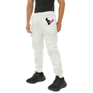 Zubaz NFL  UNISEX 90s Team Cargo Joggers - Zebra 2 Color, HOUSTON TEXANS