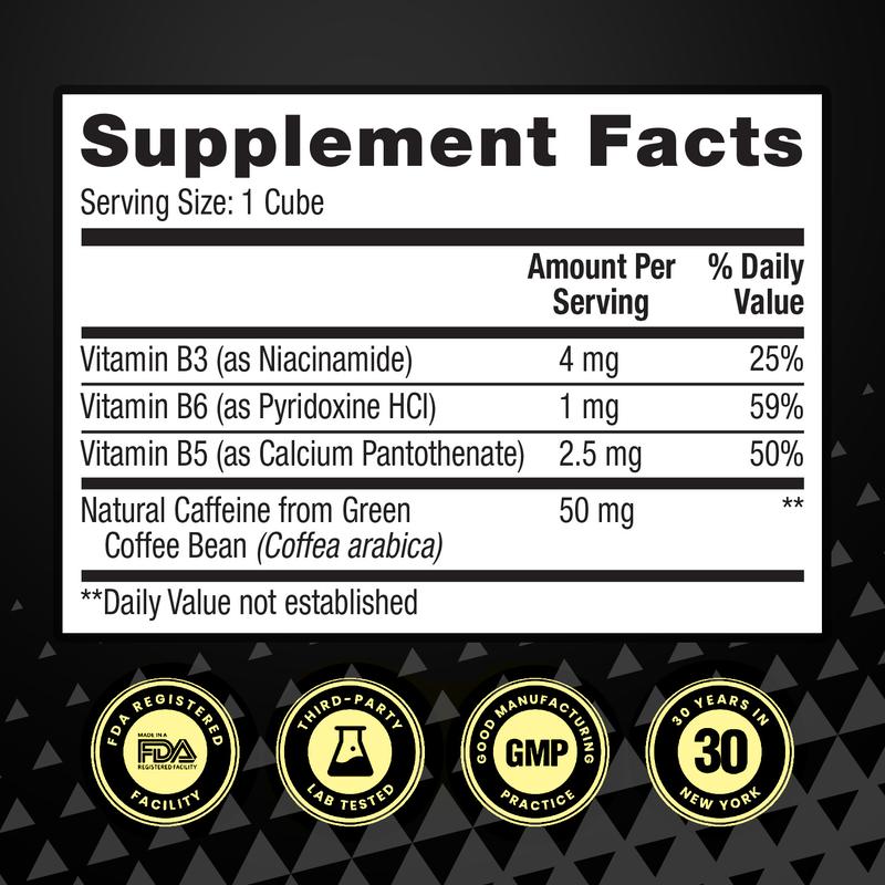 HealthA2Z PerkUp Energy Booster - Melt-in-mouth Cubes with 50 mg Natural Caffeine & B Vitamins for Energy, Focus & Productivity | A Clean & Healthy Alternative to Coffee & Energy Drinks, No Jitters or Crash