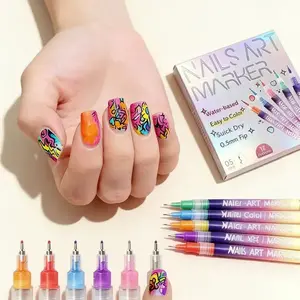 12-Color Nail Art Marker Set – Quick-Drying Acrylic Pens for DIY Manicures & Easy 3D Designs, Ideal for Beginners