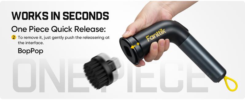 Fanttik G9 Handy Cordless Electric Spin Scrubber, MagnaStorm Motor, Dual-Speed, 5 Brush Heads, LED Display, IPX7 Waterproof, 2500mAh with Type-C Charging, for Kitchen, Sink, Tile, Stove Cleaning Tool