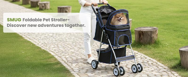 Pet Stroller for Dogs and Cats, Foldable, Lightweight and Durable, Ideal for Small to Medium Pets, Includes Storage Basket and Cup Holders Pet Stroller for Dogs and Cats, Foldable, Lightweight and Durable, Ideal for Small to Medium Pets, Includes Storage Basket and Cup Holders