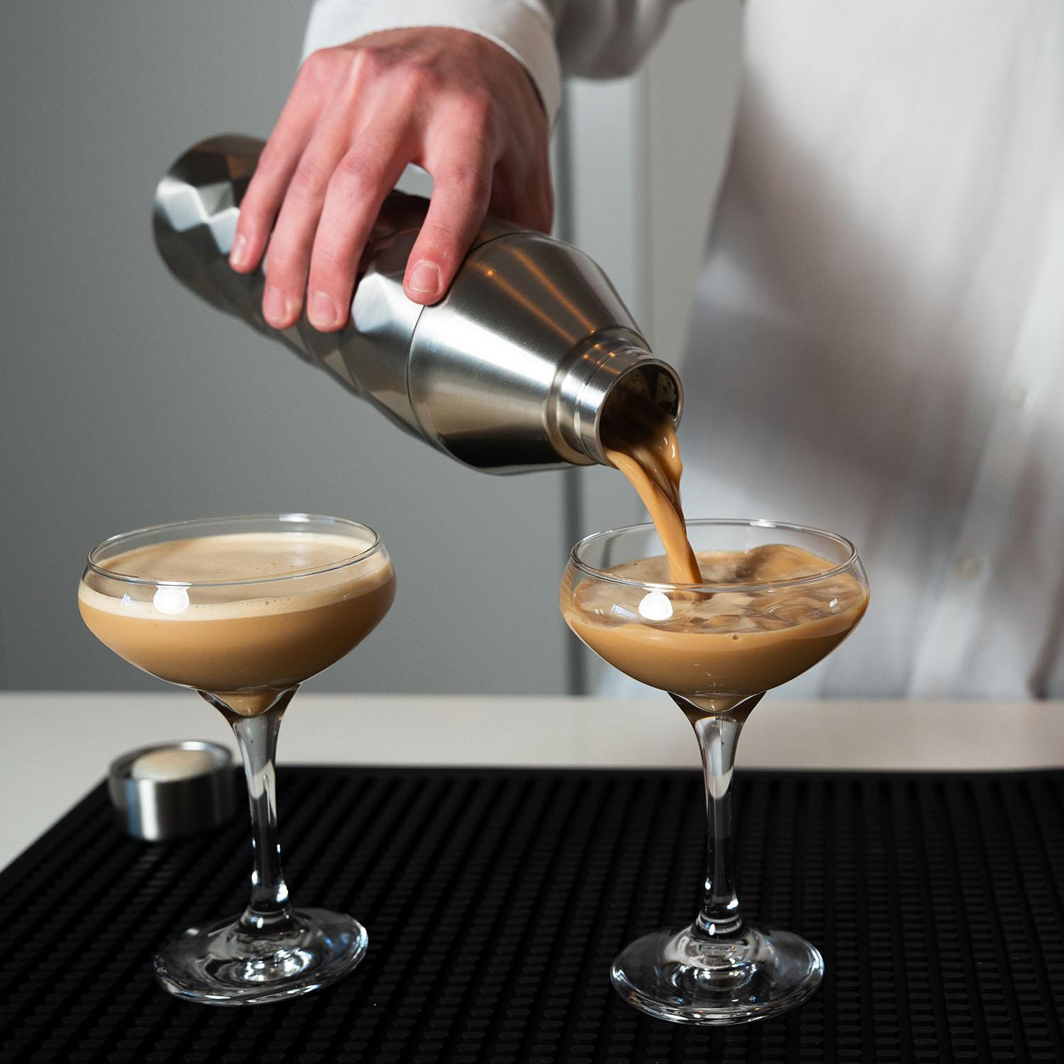 FANCY MAN Insulated Cocktail Shaker - Stainless Steel Double-Wall Vacuum Insulated Cocktail Shaker with Built-in Measuring Lid & Strainer, Premium Giftable Packaging, Innovative Geometric Grip Design from Wild Man Drinking Company