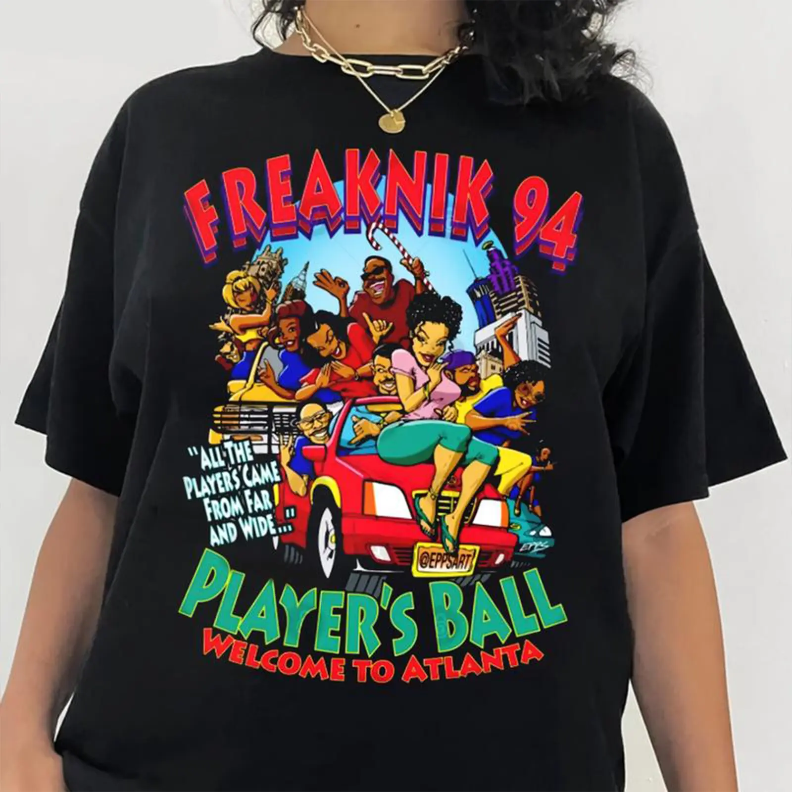 Rare 94 Freaknik Atlanta Unisex Vintage Clothing Graphic Shirts, Casual Funny Cotton Short-Sleeve Sports Top, Unisex Gift, Vintage Print
