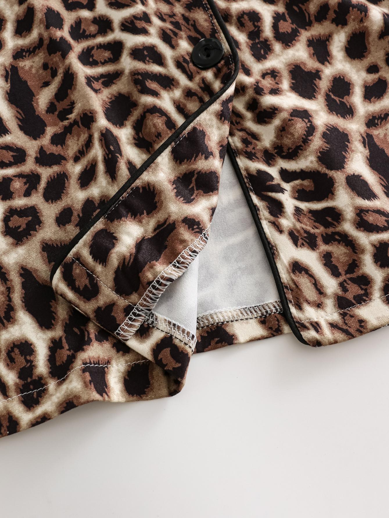 【clearance sale】Leopard Print Pajamas - Long Sleeve Sleepwear for Women Comfortable Nightwear Set with Stylish Leopard Print and Extra Coverage