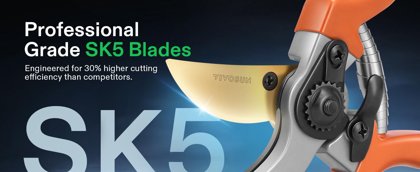 VIVOSUN 8" Bypass Pruning Shears for Gardening, Heavy-Duty Garden Scissors, Ultra Sharp Pruners with 3/4 in. Cut Capacity, Garden Clippers for Pruning
