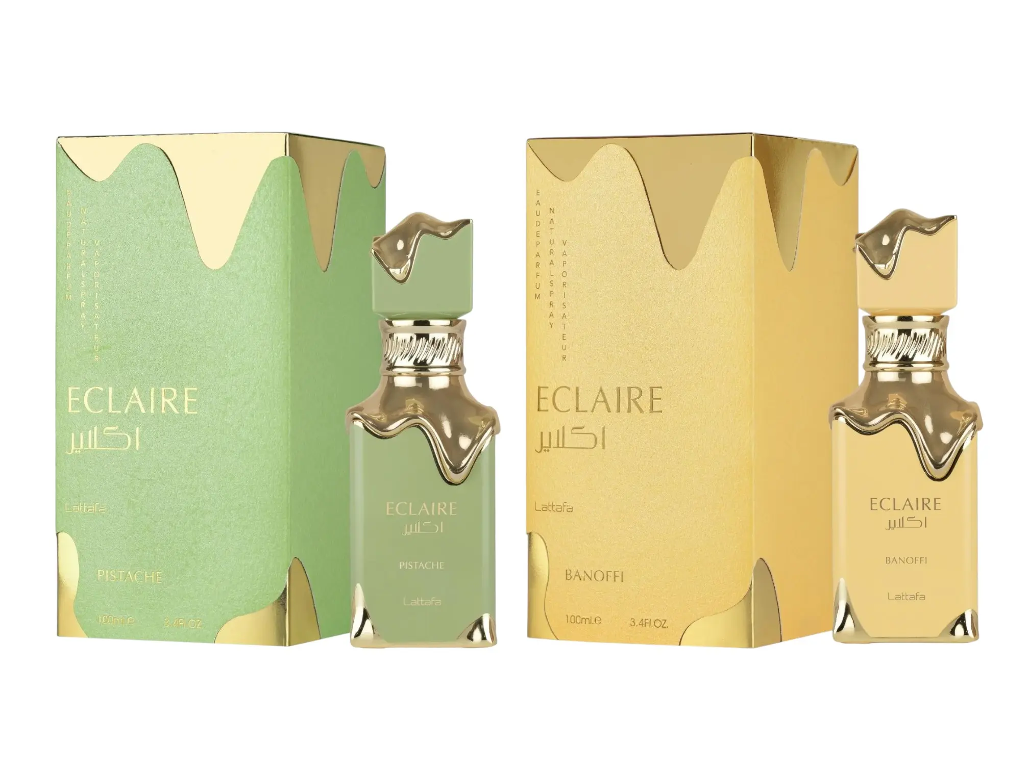 (2pc Bundle Pack) Eclaire Pistache + Eclaire Banoffi by Lattafa EDP Spray, 3.4oz