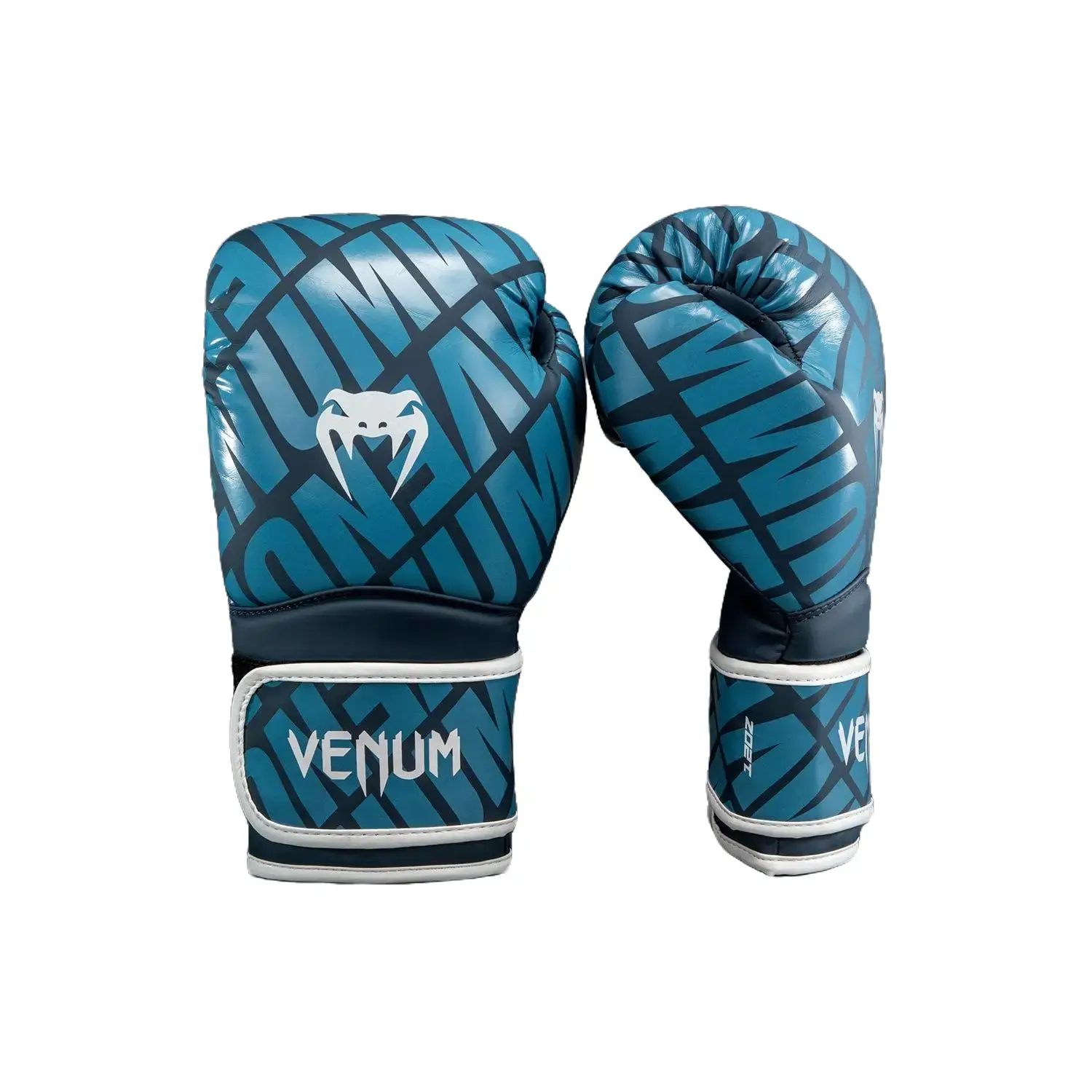 Venum Contender 1.5 XT Entry-Level Unisex Boxing Gloves - Semi-Leather, Multi-Density Foam, Hook-Closure, Tailored Wrist, Navy Blue/Sky Blue - Punching Gloves for Beginners, Sparring, First Opponent, Heavy Bag
