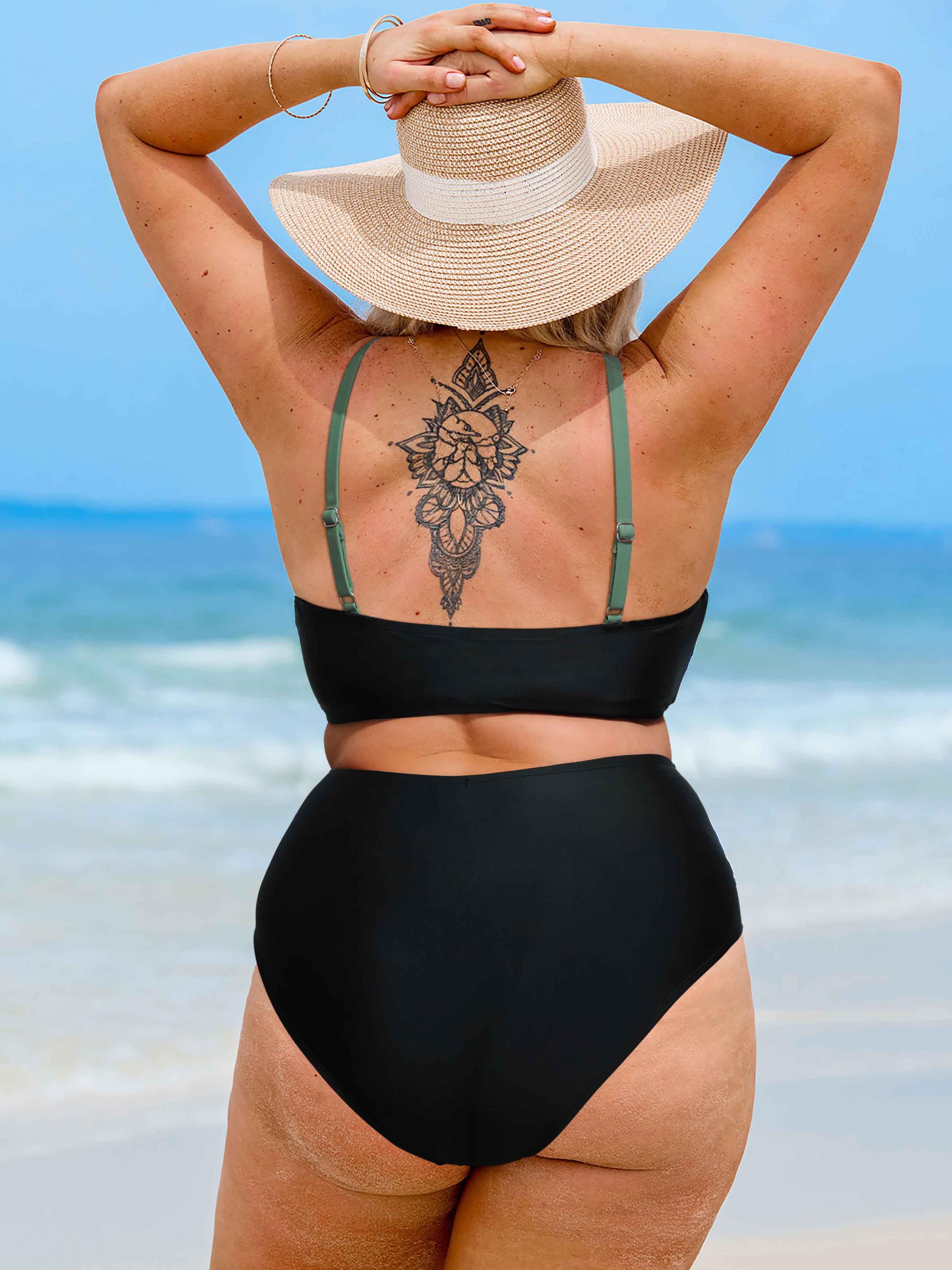 CUPSHE High Waisted Bikini Sets for Women 2026: Tummy Control Two Piece Swimsuit with Twist Front V Neck & Adjustable Straps, Size Inclusive XS XXXL Floral Bathing Suits SpringStatements