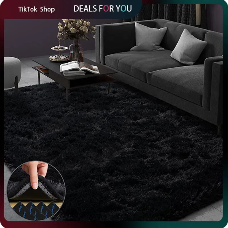 [Back to School ] MUGORN plush rugs for bedroom and living room, upgraded non-slip, thick plush carpet, soft indoor decorative rug, perfect for living room, home accessories, stylish room decor, and apartment essentials (available in various sizes)
