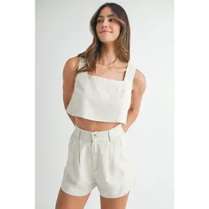 MABLE Sleeveless Crop Top and Shorts Set