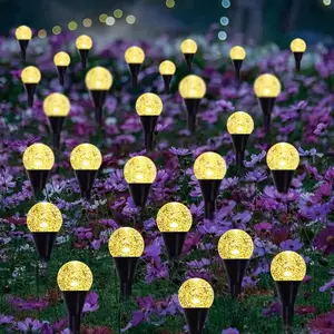 Set of 30 LED bubble ball decorative lights, featuring 8 lighting modes and multiple color options. Solar-powered and outdoor waterproof, ideal for Valentine’s Day, Easter, garden, park, courtyard, lawn pathway decoration, wedding, and birthday scene deco