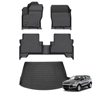 COLANAT for Ford Escape 2013-2019 (Fits 5-Seater FWD/AWD) Floor Mats & Cargo Liner Set, Fits S SE SEL Titanium All-Weather Waterproof Car Mats Lays Flat Covers All Corners Tough Durable Non-Slip Accessories