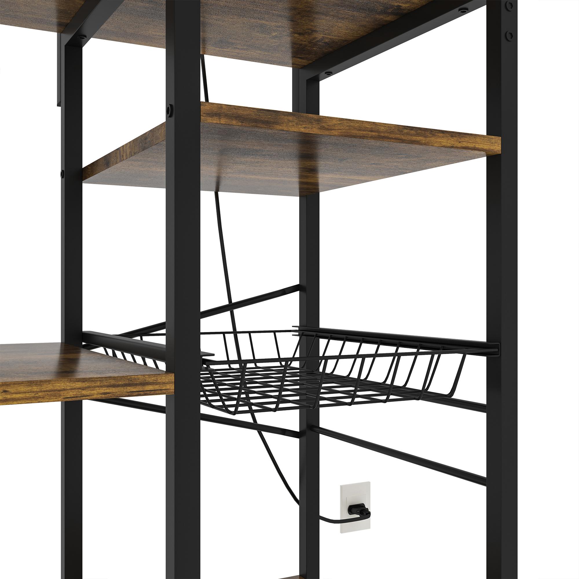 Multifunctional Kitchen Shelf Kitchen Bakers Rack with Storage, 5-Tier Microwave Oven Stand Shelf , Freestanding Utility Kitchen Storage Rack Organiser