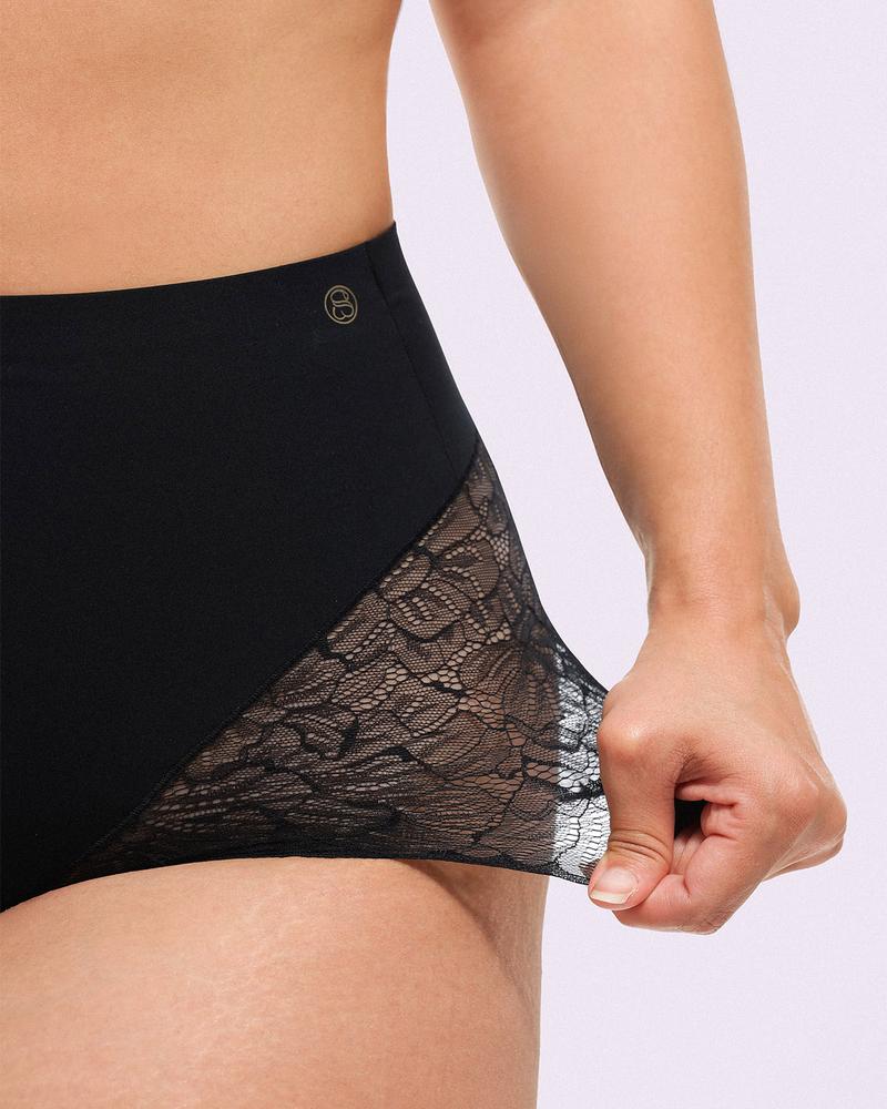 Shapellx Bare Essentials MeshSmooth Mid-Waist Lace Brief