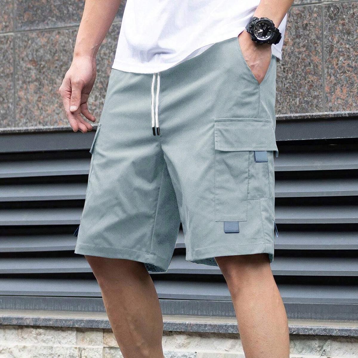 Men&rsquo;s lightweight cargo shorts, new for summer, available in a 3-pack. Drawstring waist, breathable fabric&mdash;ideal for summer outdoor fitness and casual wear. Features slanted front pockets. Fashionable, multifunctional casual shorts with a street-style des