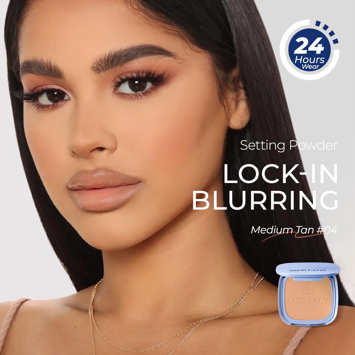 SACE LADY Oil Control Face Setting Powder,Waterproof Long Lasting Talc-Free Pressed Powder Matte Face Makeup With Puff 0.35Oz