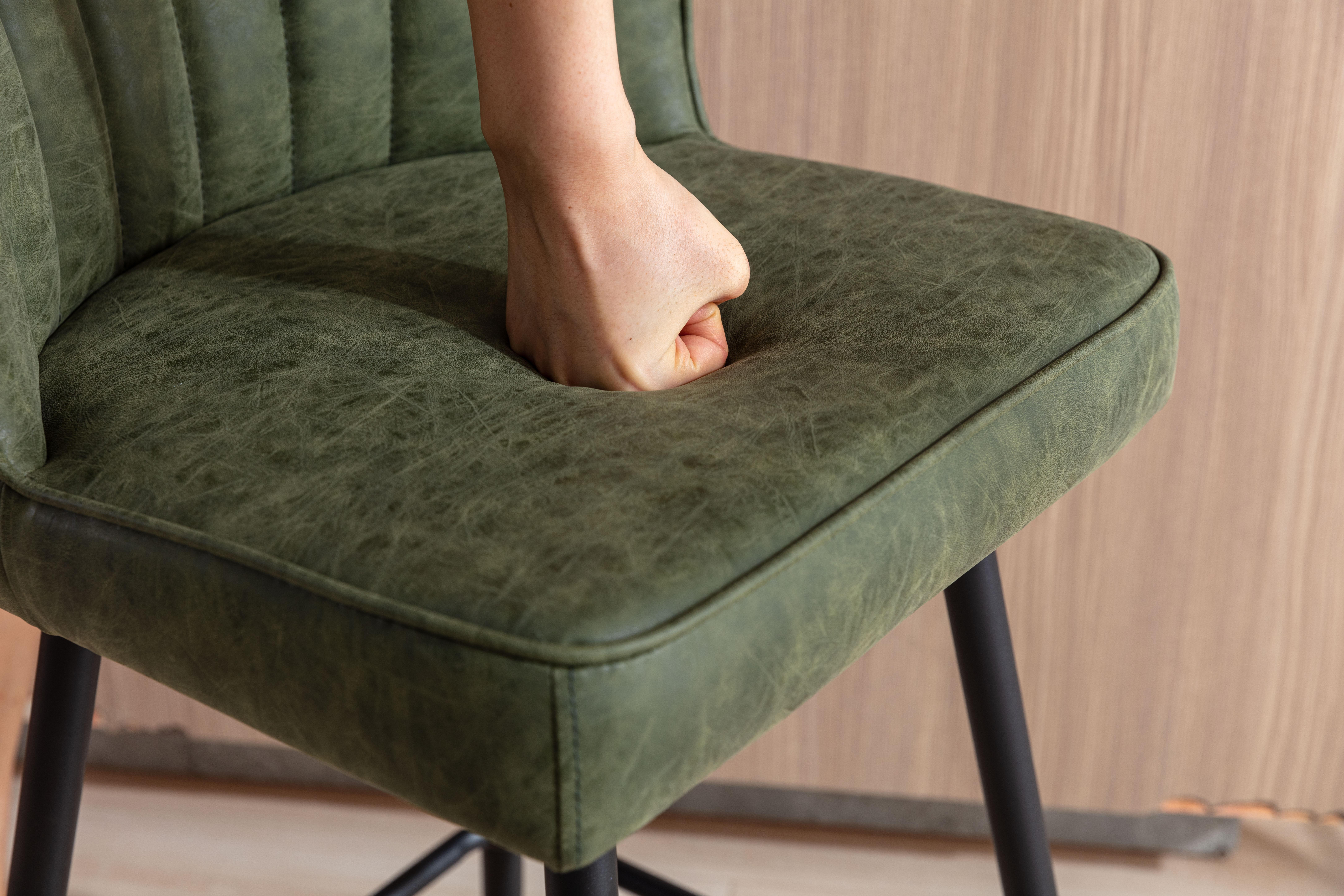 DAYALANE 25.5 Inch Modern Green Counter Stool (Set of 2) Armless Bar Chairs with Metal Legs Mid Century Upholstered Kitchen Island Chairs Fixed Back PU Faux Leather Ergonomic Design Stable Base DAYALANE 25.5 Inch Modern Green Counter Stool (Set of 2) Armless Bar Chairs with Metal Legs Mid Century Upholstered Kitchen Island Chairs Fixed Back PU Faux Leather Ergonomic Design Stable Base