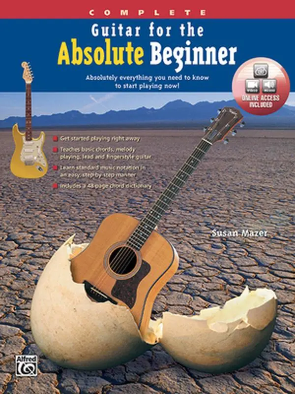 USED Book - Guitar for the Absolute Beginner, Complete: Absolutely Everything You Need to Know to Start Playing Now!, Book & Online Video/Audio (Absolute Beginner Series) by Susan Mazer (Paperback) - english