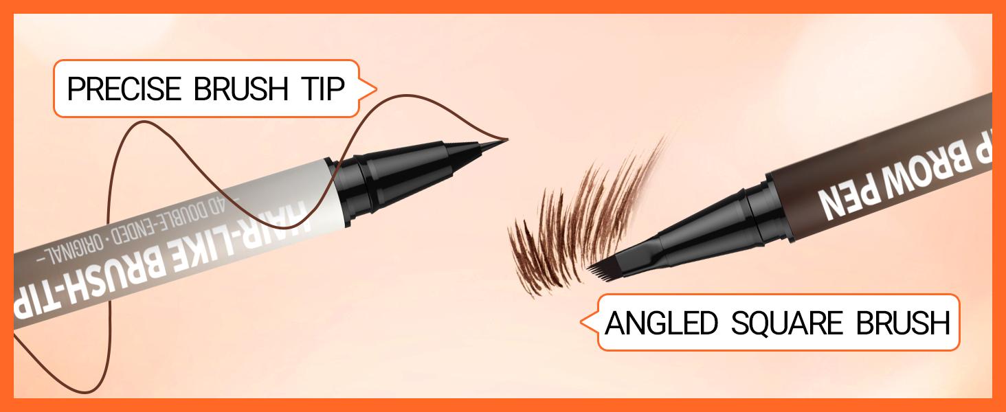 【FREE SHIPPING】2PCS iMethod 4D Brow Pen, 2-in-1 Eyebrow Pencil with Waterproof Microblading and Dual-Ended Eyeliner Brush for Natural Brow Makeup and Eyelash Line