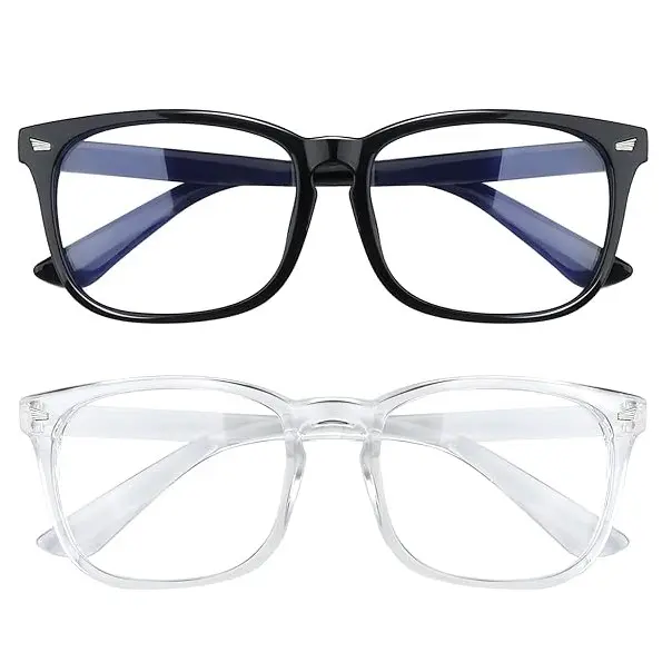 Blue Light Glasses for Woman Men | 99% Blue Light Blocking Glasses for Computer Gaming TV Phone Screen Square Frame | Anti Eyestrain & UV Glare Protection