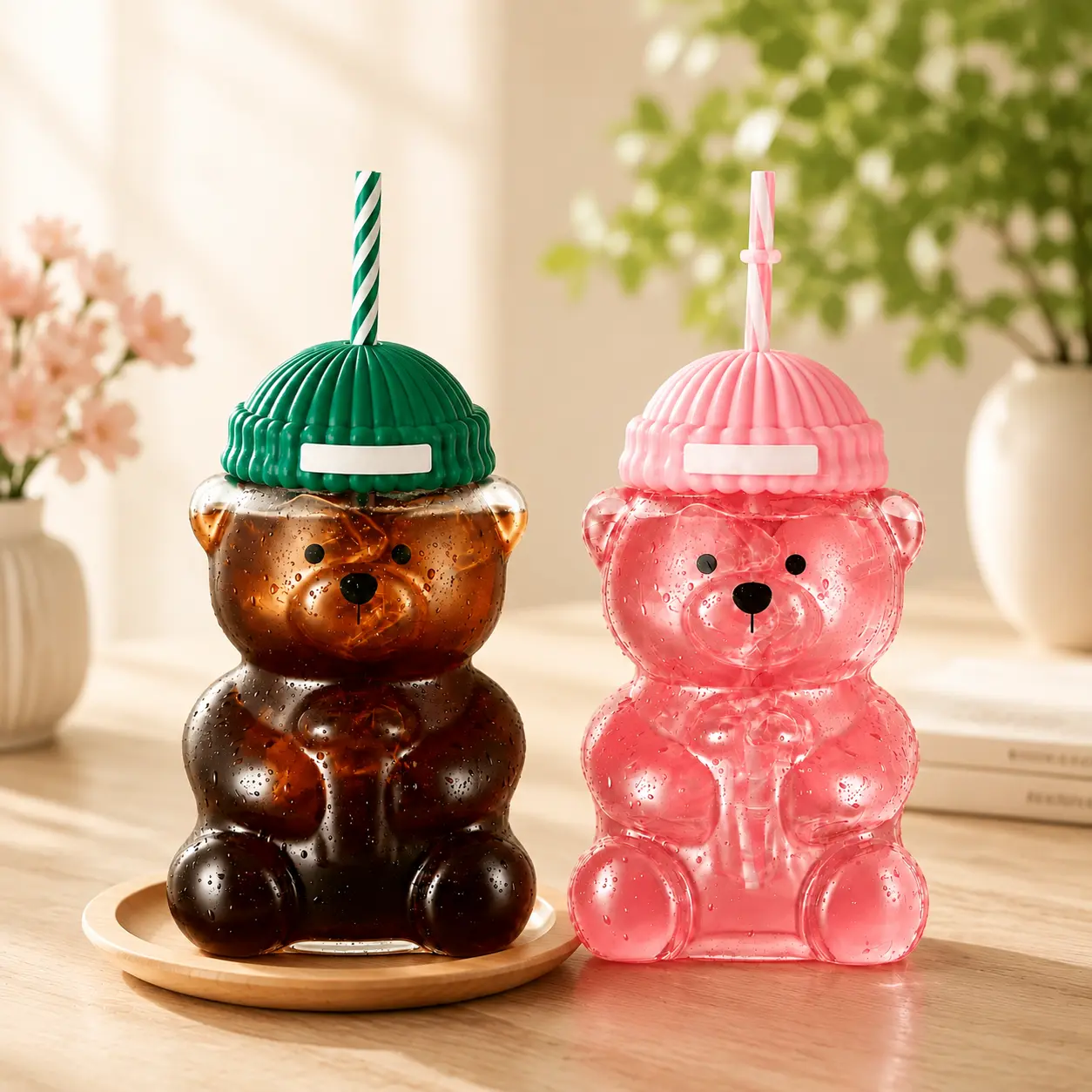 2026 Limited Edition Barista Bear Tumbler, 590ml Reusable Washable Non-BPA-Free Drinkware with Mascot Graphic, Water Bottle Gift Idea for Coffee Enthusiasts